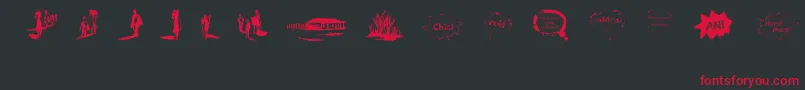 VidasSecasDingbats Font – Red Fonts on Black Background