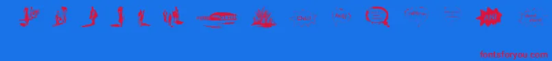 VidasSecasDingbats Font – Red Fonts on Blue Background