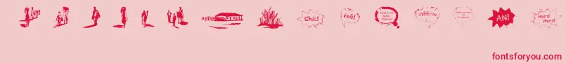 VidasSecasDingbats Font – Red Fonts on Pink Background