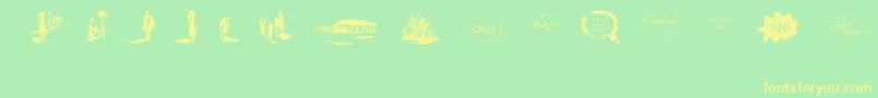 VidasSecasDingbats Font – Yellow Fonts on Green Background