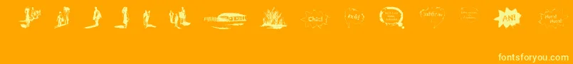 VidasSecasDingbats Font – Yellow Fonts on Orange Background