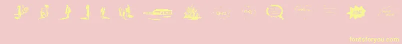 VidasSecasDingbats Font – Yellow Fonts on Pink Background