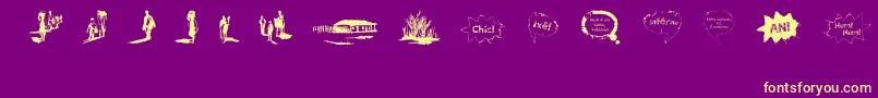 VidasSecasDingbats Font – Yellow Fonts on Purple Background