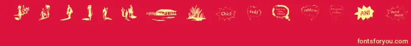 VidasSecasDingbats Font – Yellow Fonts on Red Background