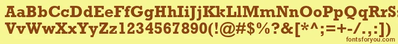 フォントRockwellРџРѕР»СѓР¶РёСЂРЅС‹Р№ – 茶色の文字が黄色の背景にあります。