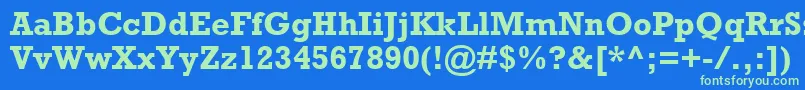 RockwellРџРѕР»СѓР¶РёСЂРЅС‹Р№ Font – Green Fonts on Blue Background