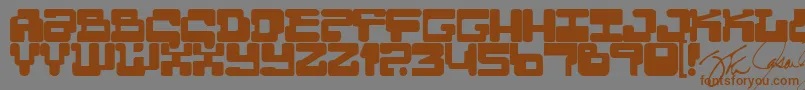 フォントMoulti – 茶色の文字が灰色の背景にあります。