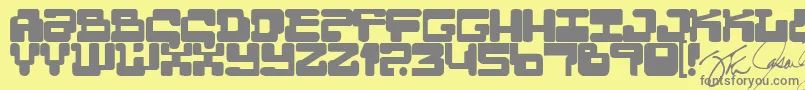 フォントMoulti – 黄色の背景に灰色の文字