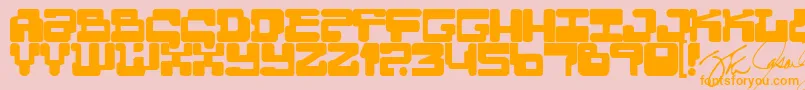 Moulti-Schriftart – Orangefarbene Schriften auf rosa Hintergrund