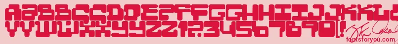 フォントMoulti – ピンクの背景に赤い文字