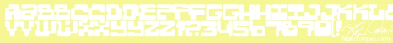 Moulti Font – White Fonts on Yellow Background