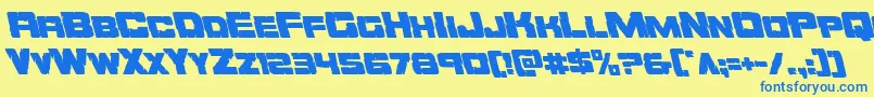 Orecrusherleft Font – Blue Fonts on Yellow Background