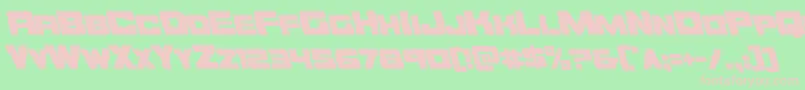 Orecrusherleft-Schriftart – Rosa Schriften auf grünem Hintergrund