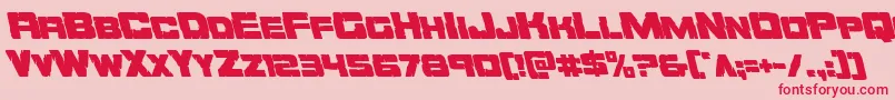 Orecrusherleft-Schriftart – Rote Schriften auf rosa Hintergrund