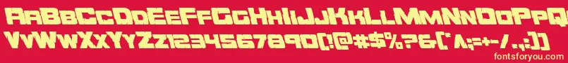 フォントOrecrusherleft – 黄色の文字、赤い背景