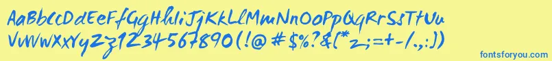 Wcmanonegrabta Font – Blue Fonts on Yellow Background