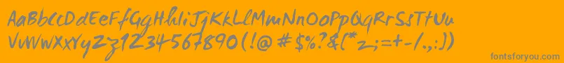 Wcmanonegrabta Font – Gray Fonts on Orange Background