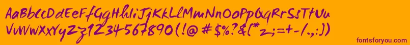 Wcmanonegrabta Font – Purple Fonts on Orange Background