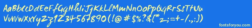 Wcmanonegrabta Font – Yellow Fonts on Blue Background