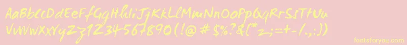 Wcmanonegrabta Font – Yellow Fonts on Pink Background