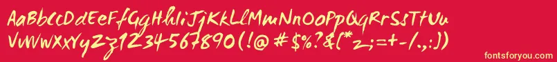 Wcmanonegrabta Font – Yellow Fonts on Red Background