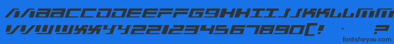 War Machine Font – Black Fonts on Blue Background