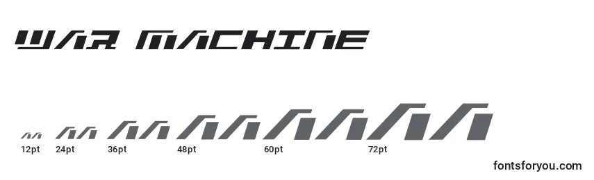 War Machine Font Sizes