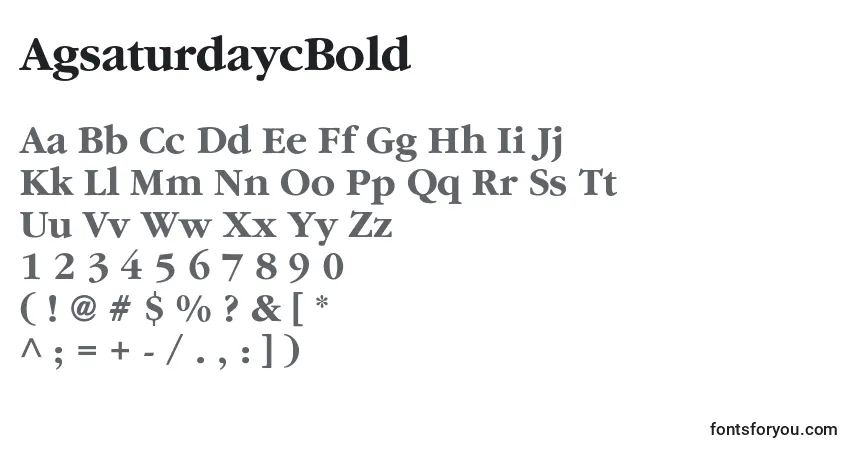 Schriftart AgsaturdaycBold – Alphabet, Zahlen, spezielle Symbole