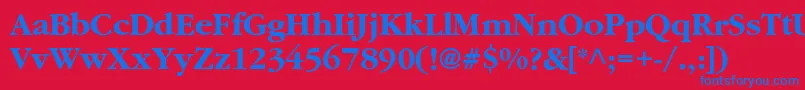 AgsaturdaycBold Font – Blue Fonts on Red Background