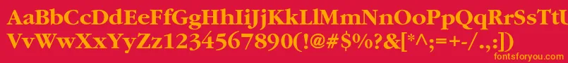 フォントAgsaturdaycBold – 赤い背景にオレンジの文字