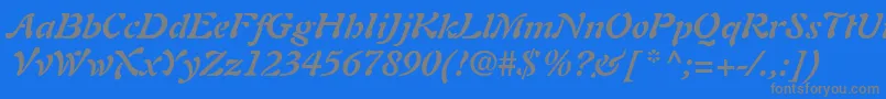 AuriolLtBoldItalic Font – Gray Fonts on Blue Background