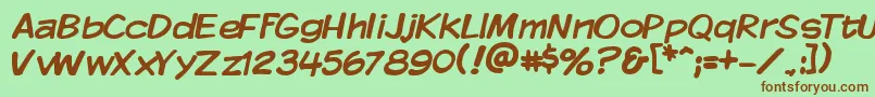 KomikaDisplay Font – Brown Fonts on Green Background