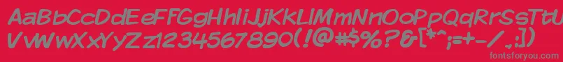 KomikaDisplay Font – Gray Fonts on Red Background
