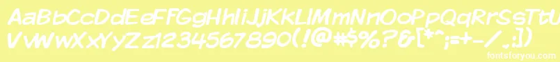 KomikaDisplay Font – White Fonts on Yellow Background