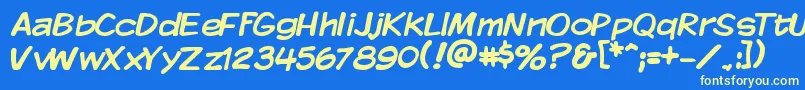 KomikaDisplay Font – Yellow Fonts on Blue Background