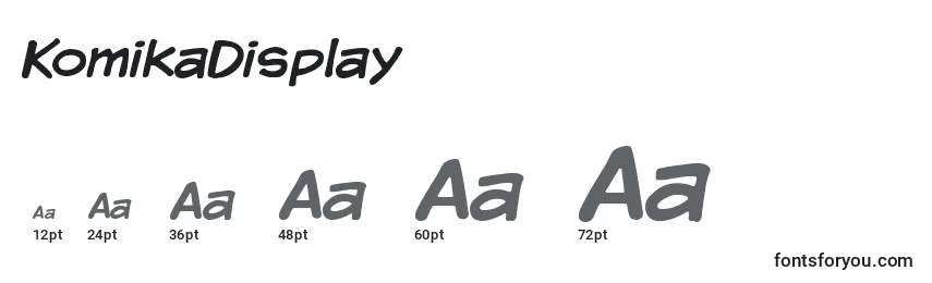 Размеры шрифта KomikaDisplay