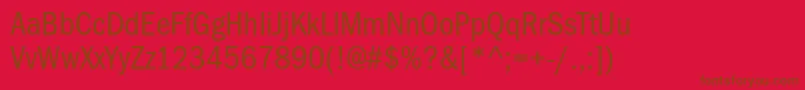 ItcfranklingothicstdBkcd-fontti – ruskeat fontit punaisella taustalla