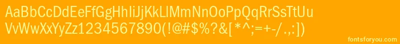 Police ItcfranklingothicstdBkcd – polices jaunes sur fond orange