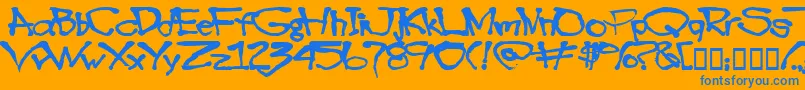 Blottooo40oz Font – Blue Fonts on Orange Background