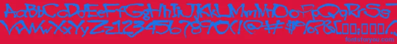 Blottooo40oz Font – Blue Fonts on Red Background