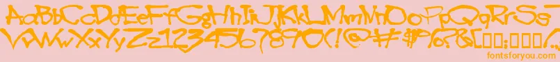 Blottooo40oz-Schriftart – Orangefarbene Schriften auf rosa Hintergrund