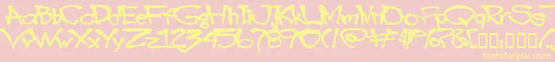 Blottooo40oz-Schriftart – Gelbe Schriften auf rosa Hintergrund