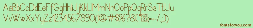 DyaneRegular Font – Brown Fonts on Green Background