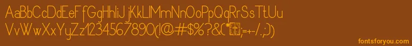 DyaneRegular-fontti – oranssit fontit ruskealla taustalla