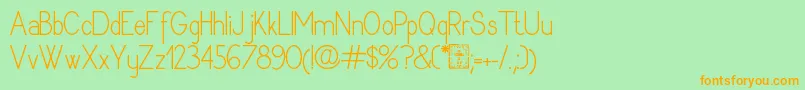 フォントDyaneRegular – オレンジの文字が緑の背景にあります。