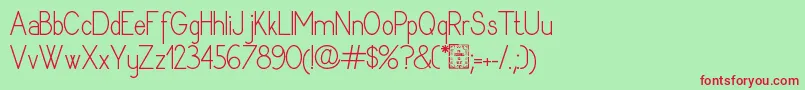 DyaneRegular Font – Red Fonts on Green Background