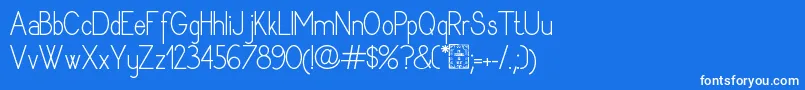 DyaneRegular-fontti – valkoiset fontit sinisellä taustalla