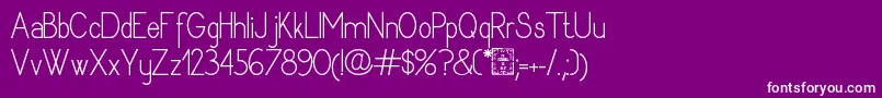 フォントDyaneRegular – 紫の背景に白い文字