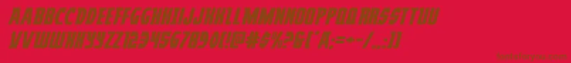 Prowlerexpandital Font – Brown Fonts on Red Background