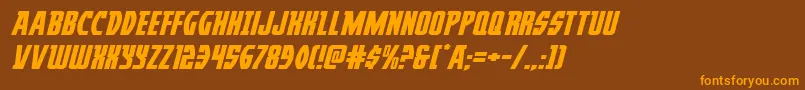 Czcionka Prowlerexpandital – pomarańczowe czcionki na brązowym tle